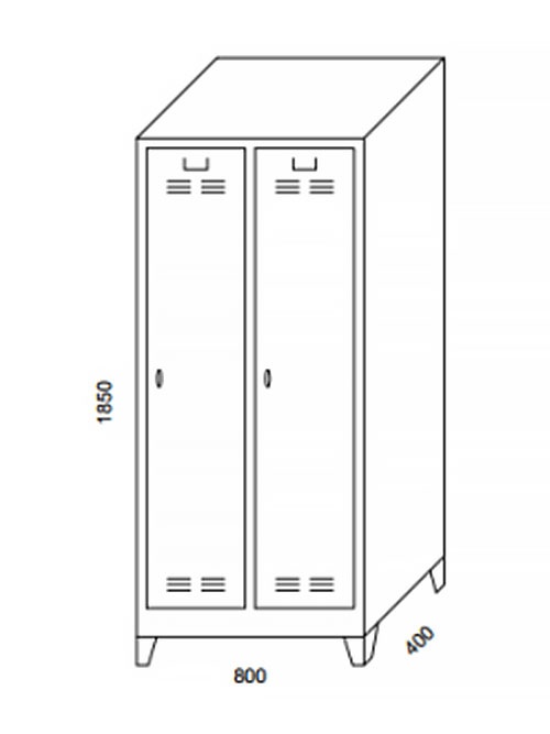 Soyunma dolabı çelik 2 kapılı